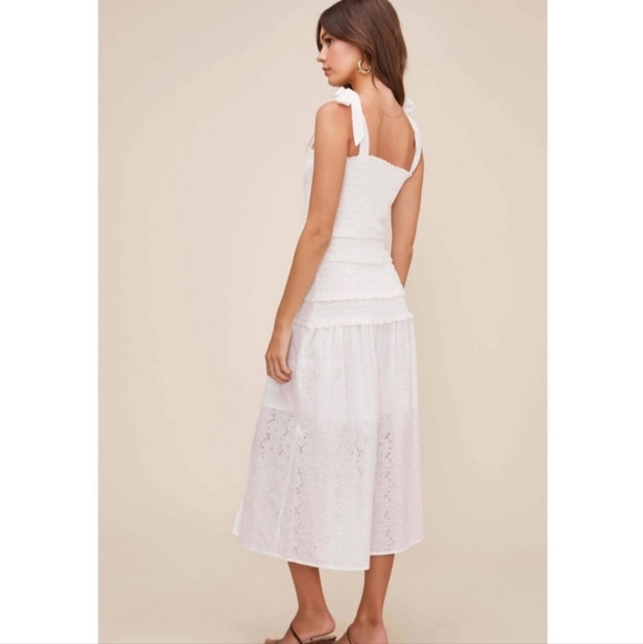 NWOT ASTR "Tessa" Cream Smock Top Midi Dress. - Picture 2 of 8